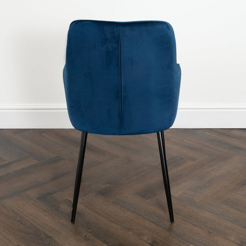 Native Home Lifestyle Chesterfield Navy Blue Dining Chairs (Set Of 2)